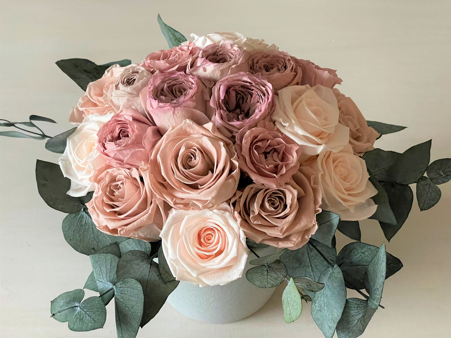 PINK DAWN - preserved rose box