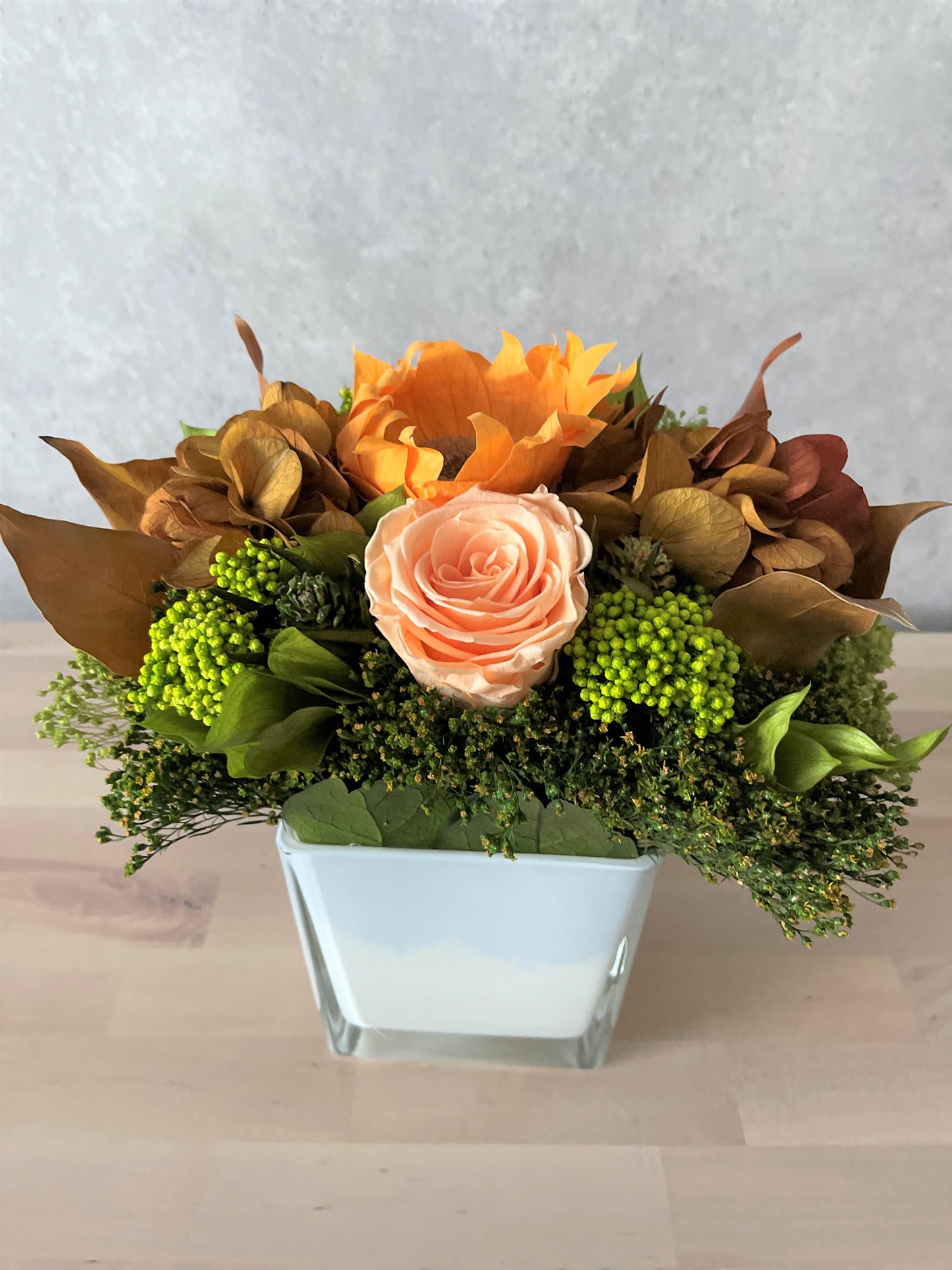 INDIAN SUMMER - preserved flower centerpiece