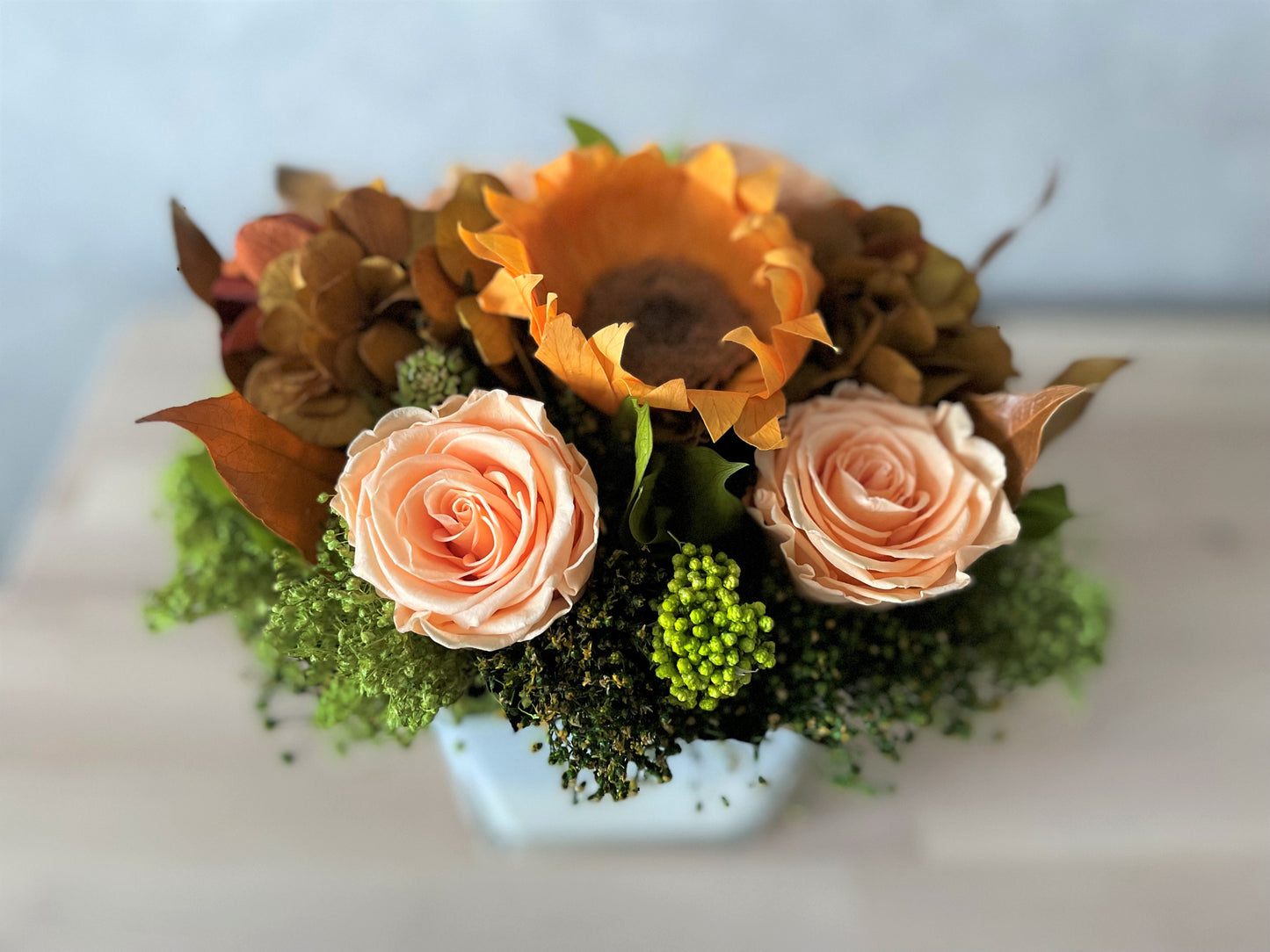 INDIAN SUMMER - preserved flower centerpiece