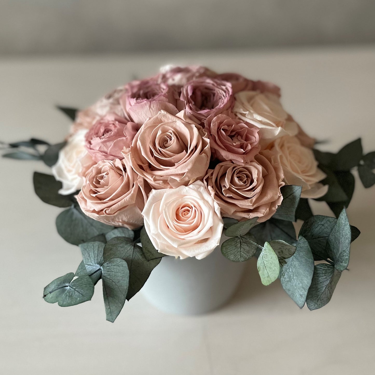PINK DAWN - preserved rose box