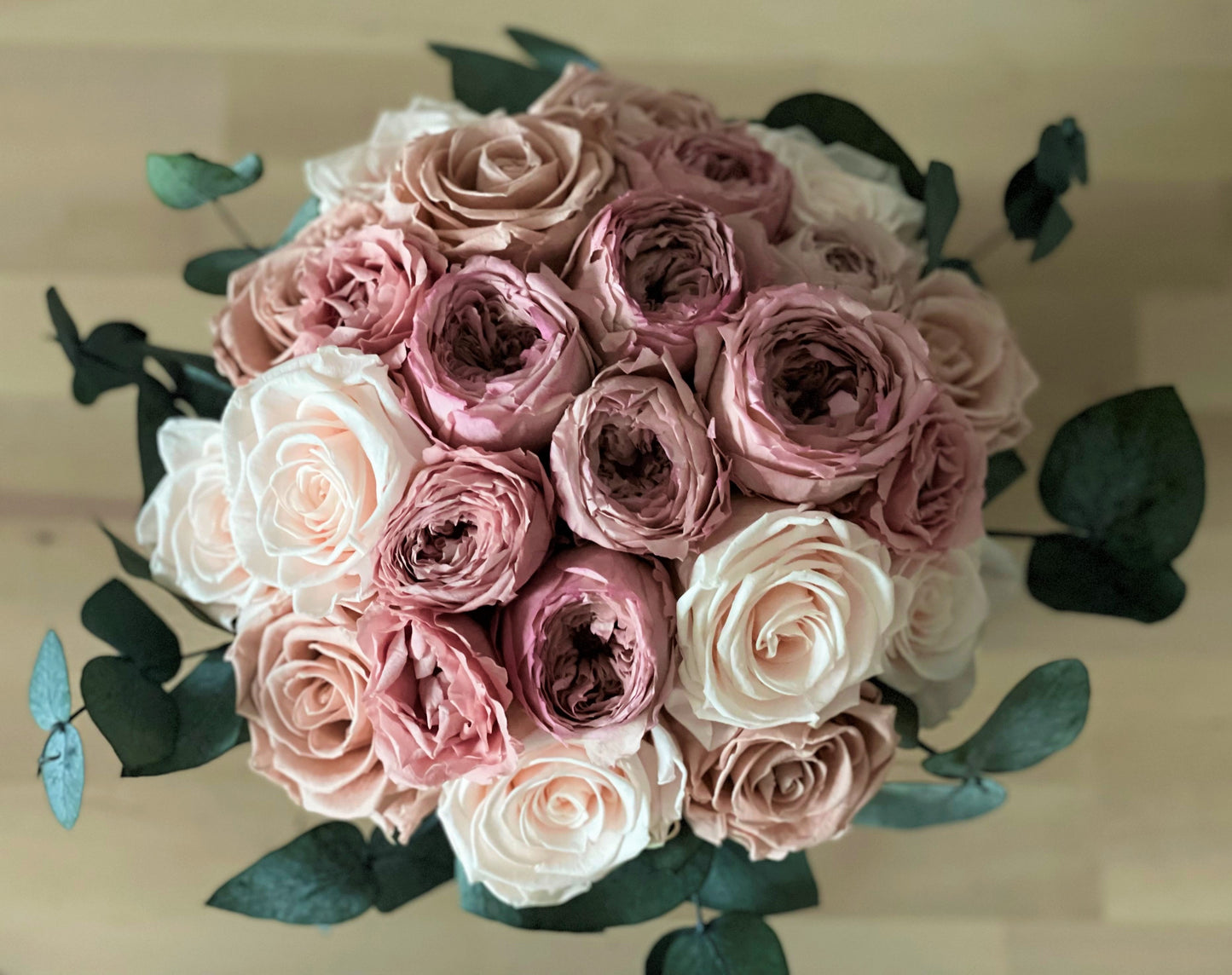 PINK DAWN - preserved rose box