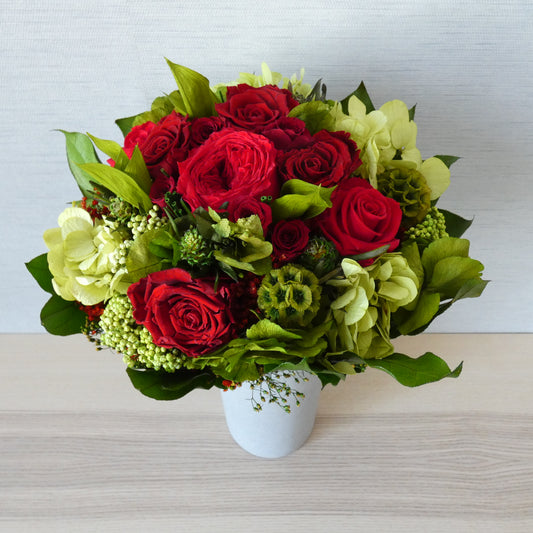 'RED VELVET' - preserved red roses bouquet