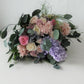 Schöne rosa & lila konservierte Blumenstrauß, Hortensie Rose Blumenarrangement, Enternal Rose Geschenk, Hochzeits Luxusstrauß